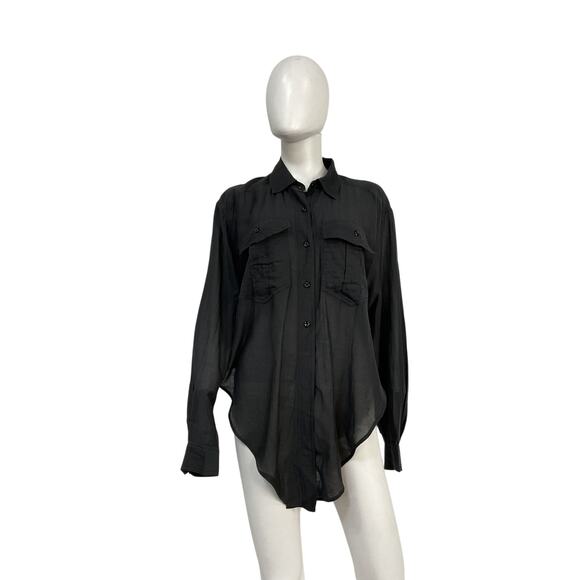 Isabel Marant �toile 'Nath' Black Cotton Cotton Utility Shirt Size 36 - NWT - Picture 2 of 5